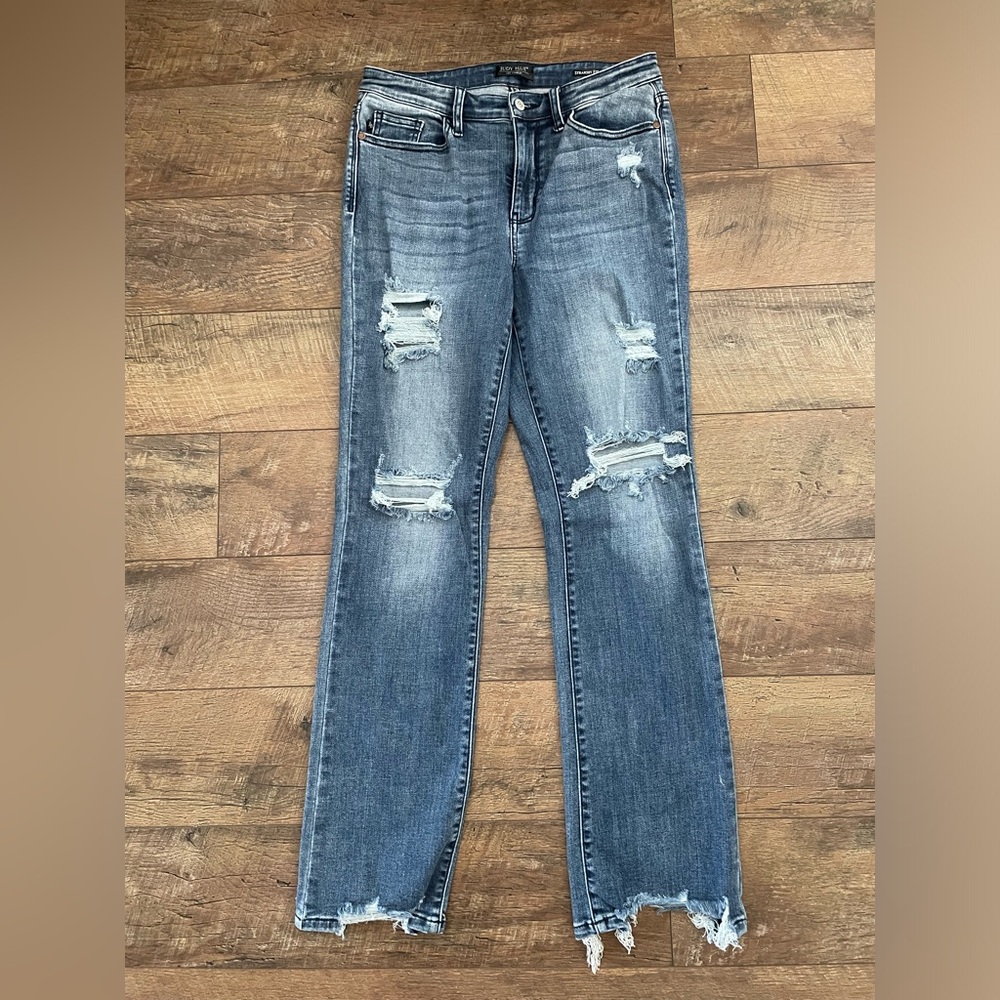 Judy Blue Distressed Straight Fit Jeans Size 9 / 29